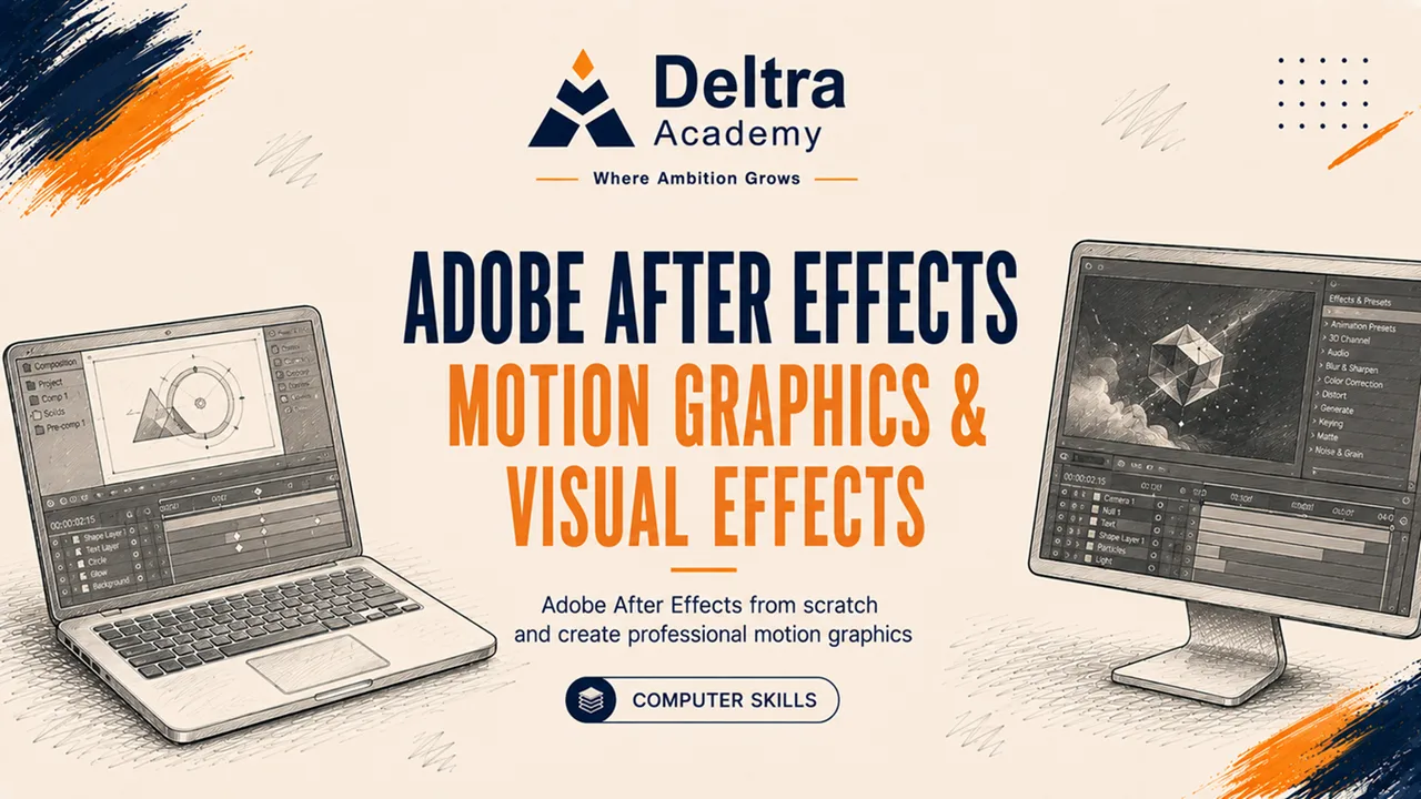 دورة Adobe After Effects لتعلم الموشن جرافيك وتحريك النصوص والشعارات وإنشاء المؤثرات البصرية الاحترافية