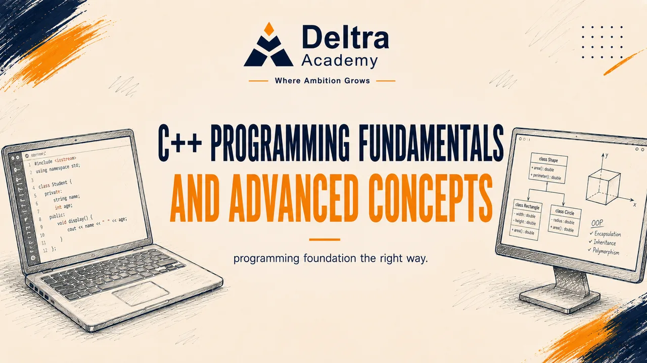 دورة تعلم البرمجة بلغة C++ من الأساسيات حتى المفاهيم المتقدمة والبرمجة كائنية التوجه